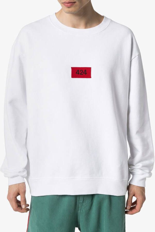 424 Sweater met logopatch Wit