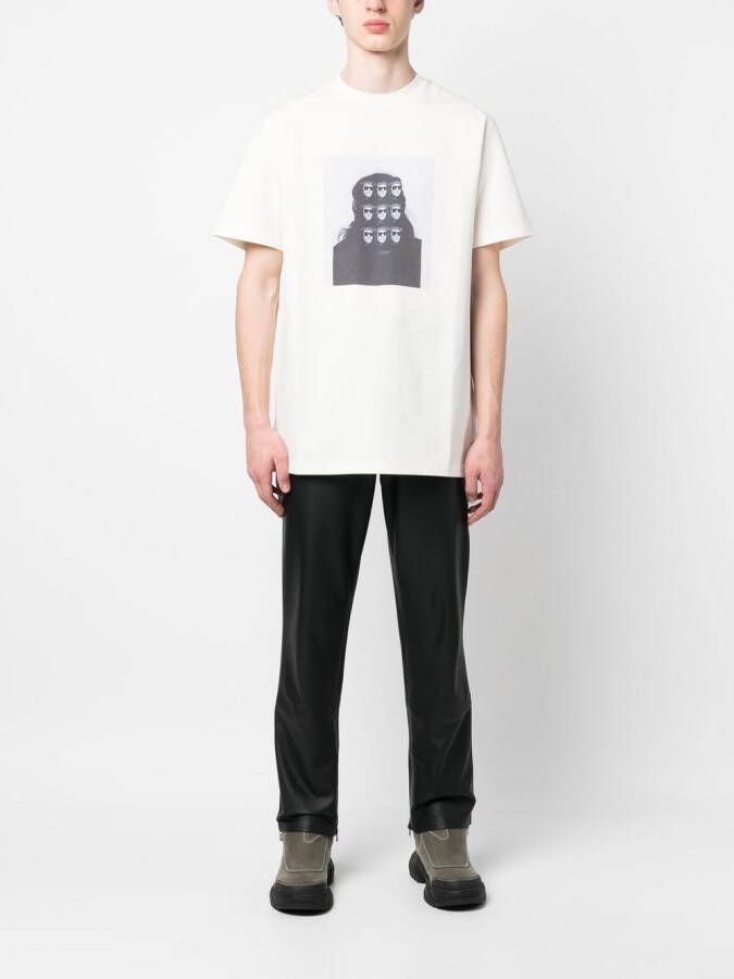 424 T-shirt met print Beige