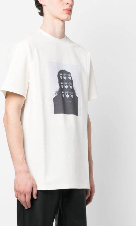424 T-shirt met print Beige