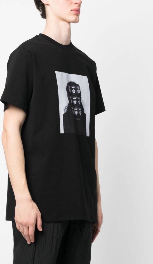 424 T-shirt met print Zwart