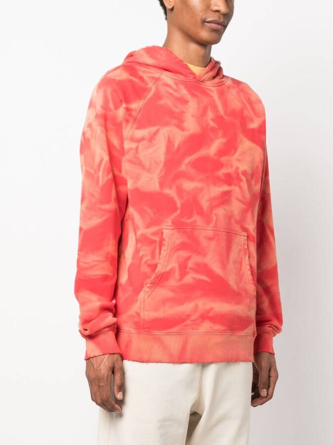 424 Hoodie met tie-dye print Rood