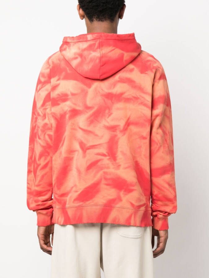 424 Hoodie met tie-dye print Rood