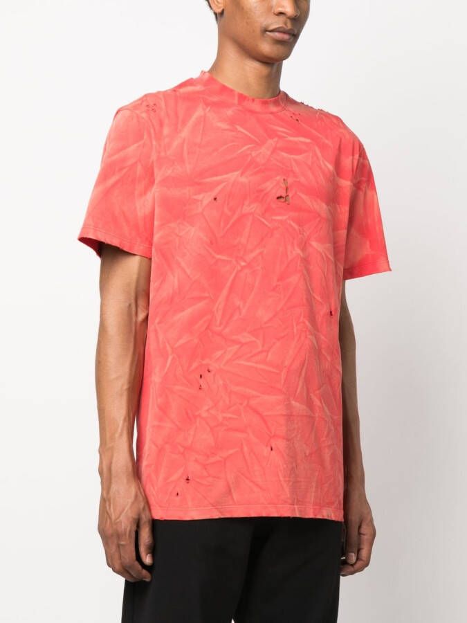 424 T-shirt met tie-dye print Oranje