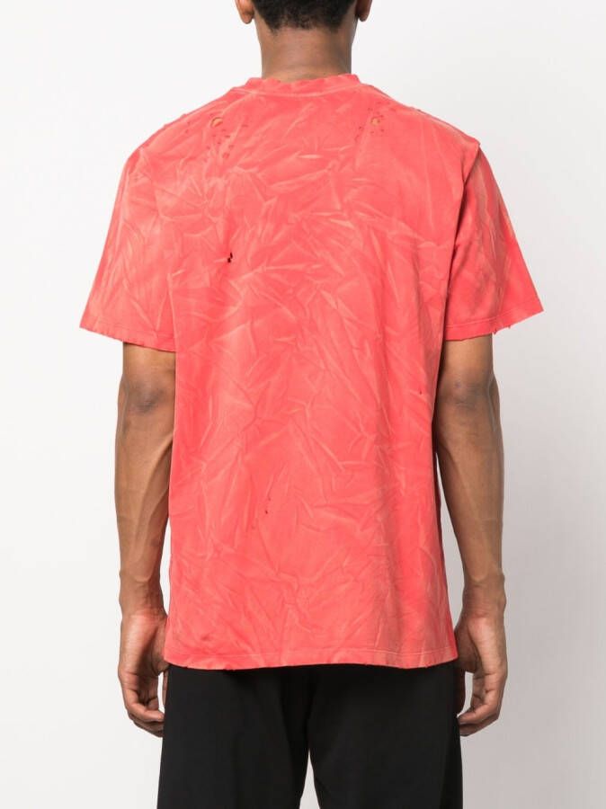 424 T-shirt met tie-dye print Oranje