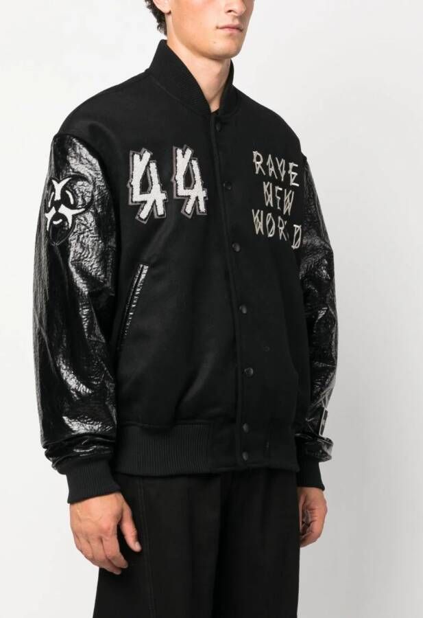 44 LABEL GROUP Bomberjack met logopatch Zwart
