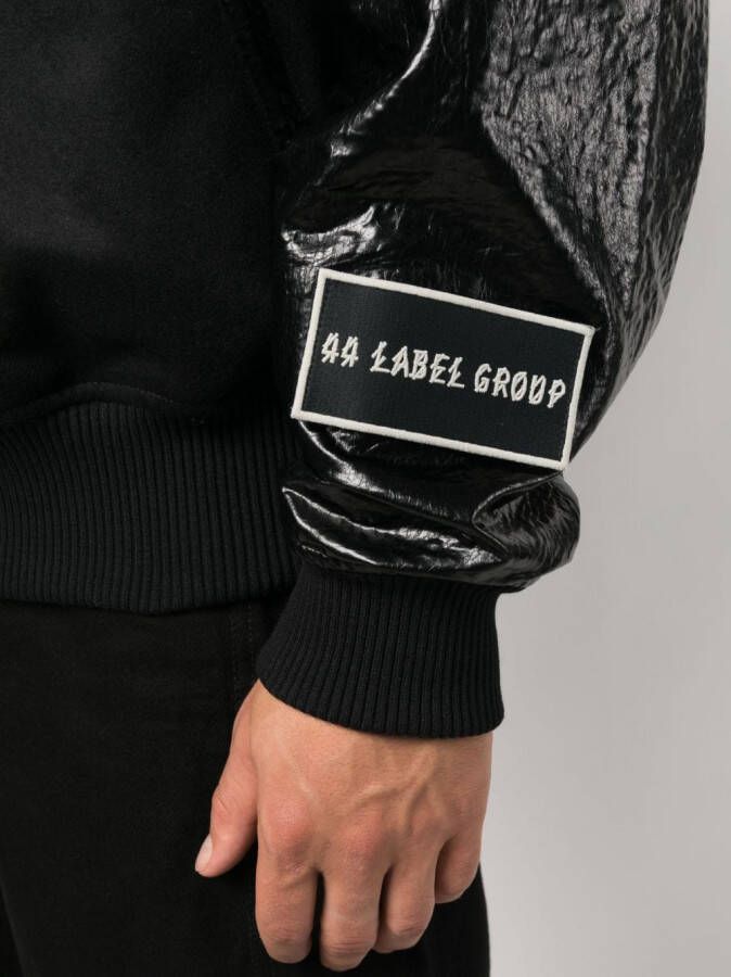 44 LABEL GROUP Bomberjack met logopatch Zwart