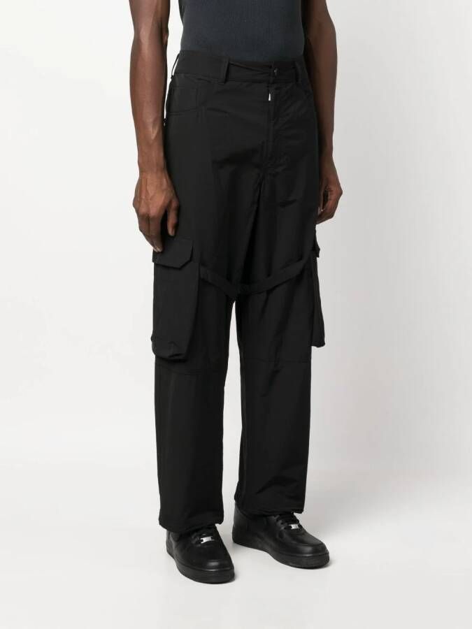 44 LABEL GROUP Broek met cargo zak Zwart