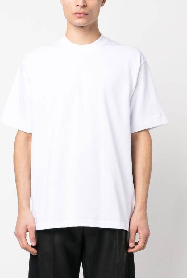 44 LABEL GROUP T-shirt met geborduurd logo Wit