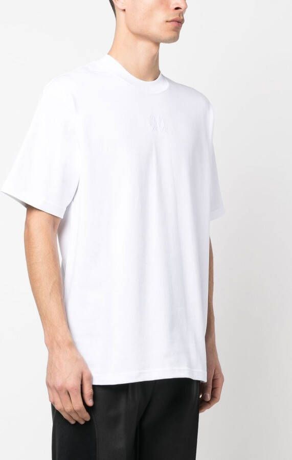 44 LABEL GROUP T-shirt met geborduurd logo Wit