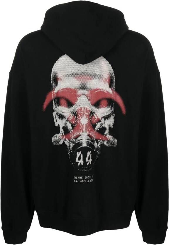44 LABEL GROUP Hoodie met logoprint Zwart
