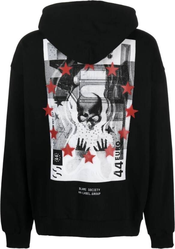 44 LABEL GROUP Katoenen hoodie Zwart
