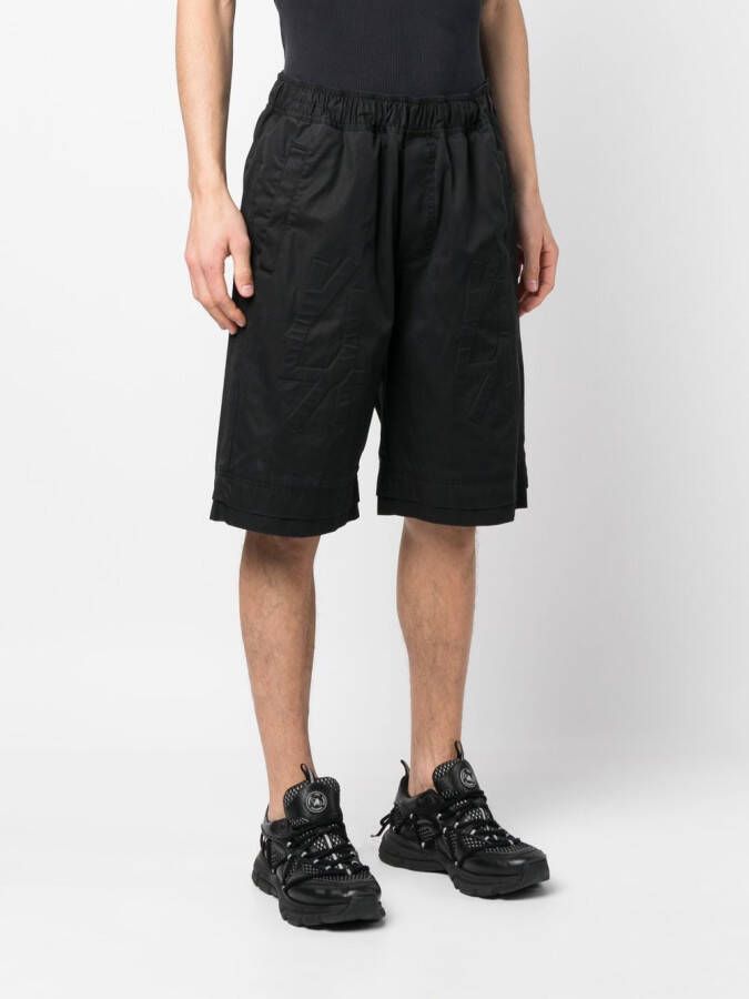 44 LABEL GROUP Knielange shorts Zwart