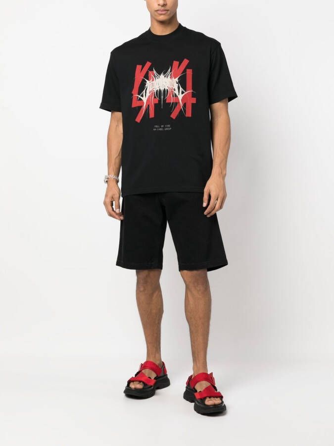 44 LABEL GROUP T-shirt met logoprint Zwart