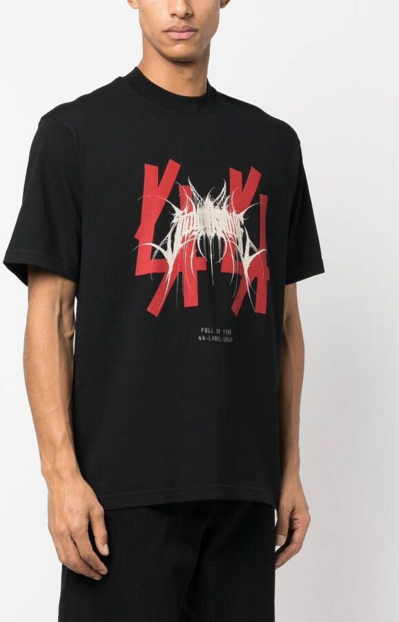 44 LABEL GROUP T-shirt met logoprint Zwart