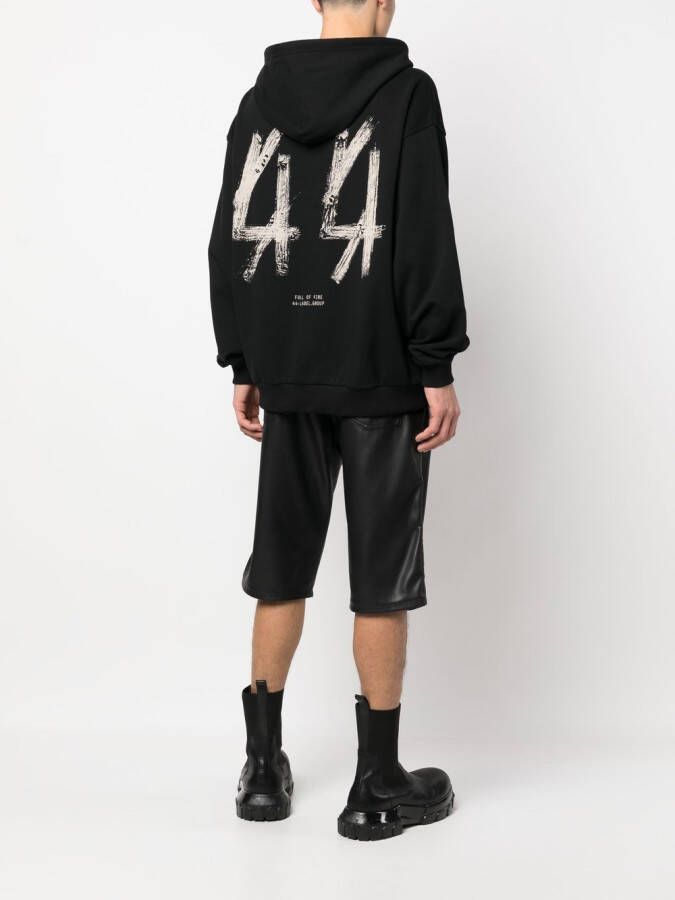 44 LABEL GROUP Hoodie met logoprint Zwart