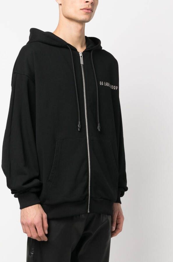 44 LABEL GROUP Hoodie met logoprint Zwart