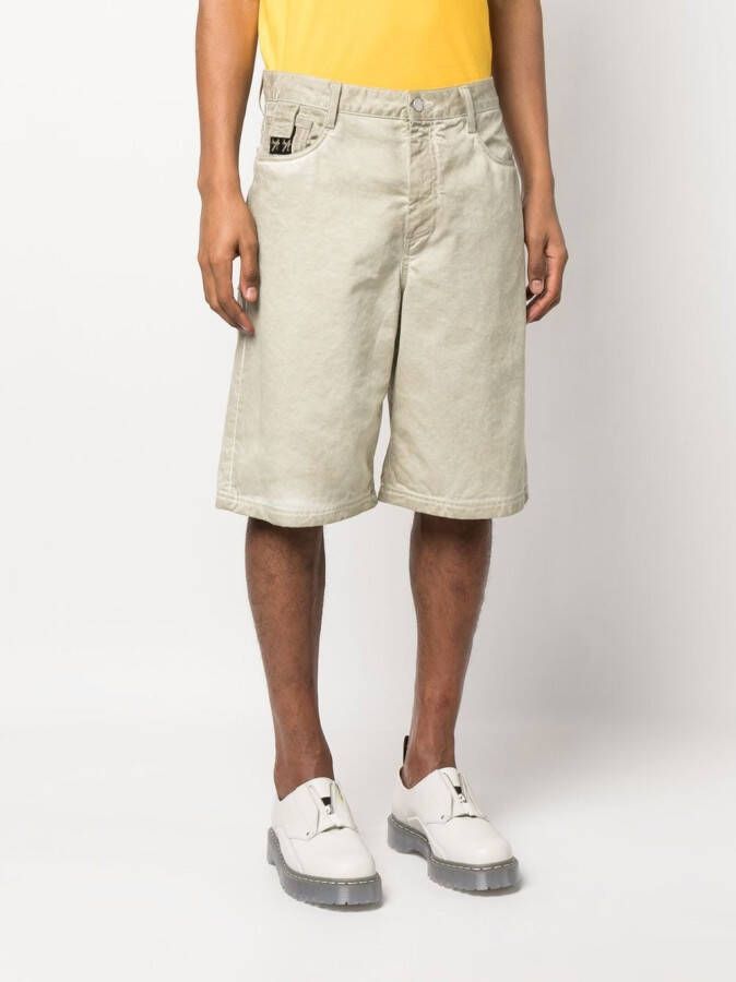 44 LABEL GROUP Shorts met logopatch Beige