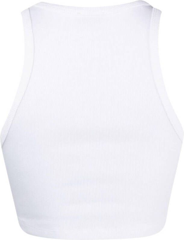 7 For All Mankind x Chiara Biasi ribgebreide cropped top Wit