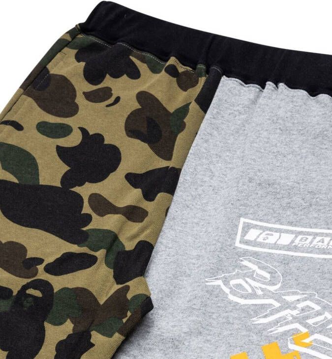 A BATHING APE Trainingsbroek met camouflageprint Groen