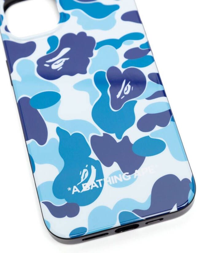 A BATHING APE iPhone 14 Plus hoesje met abstracte print Blauw