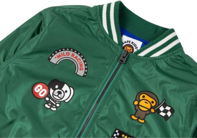 A BATHING APE Bomberjack met print Groen