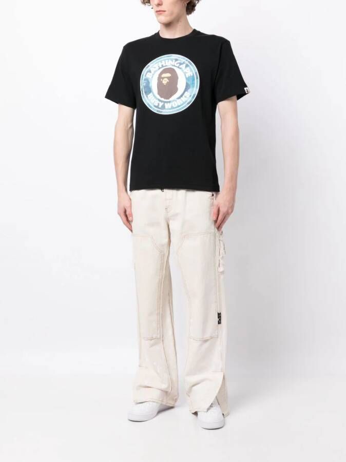 A BATHING APE T-shirt met print Zwart