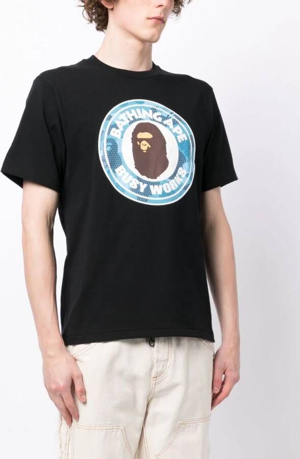 A BATHING APE T-shirt met print Zwart