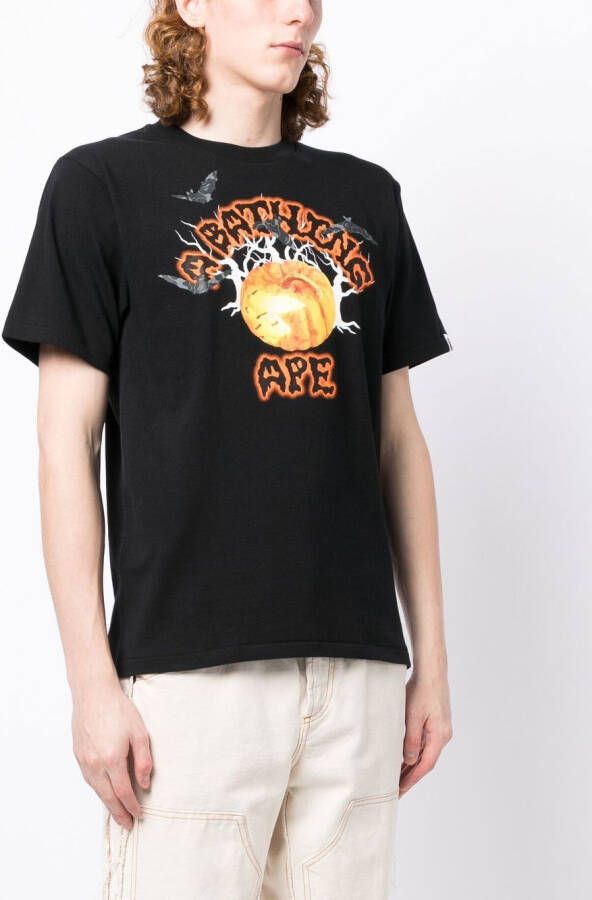 A BATHING APE T-shirt met grafische print Zwart