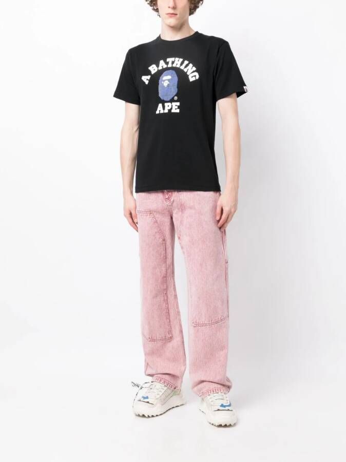 A BATHING APE T-shirt met logopatch Zwart