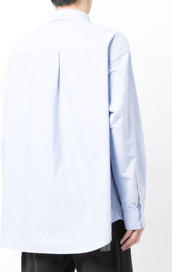 A BATHING APE Overhemd met geborduurd logo Blauw