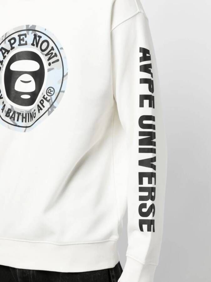 AAPE BY *A BATHING APE Sweater met logoprint Wit