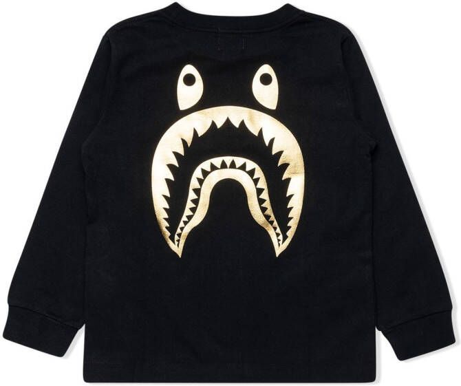A BATHING APE T-shirt met lange mouwen Zwart