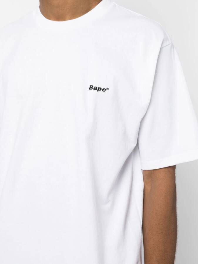 A BATHING APE T-shirt met logopatch Wit