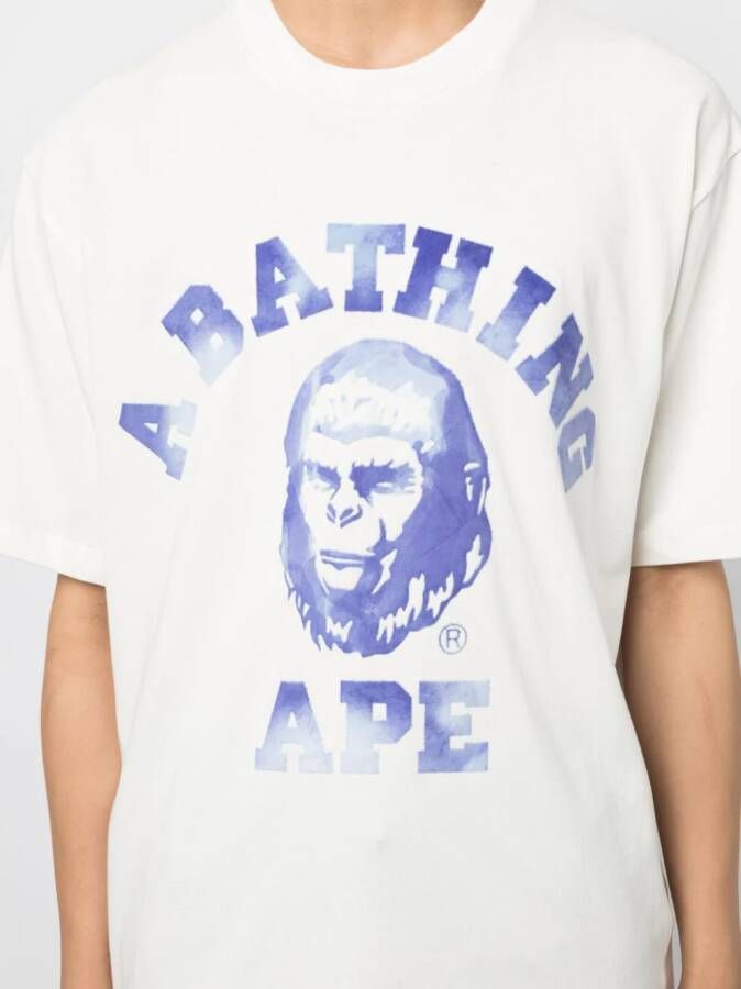 A BATHING APE T-shirt met logoprint Wit