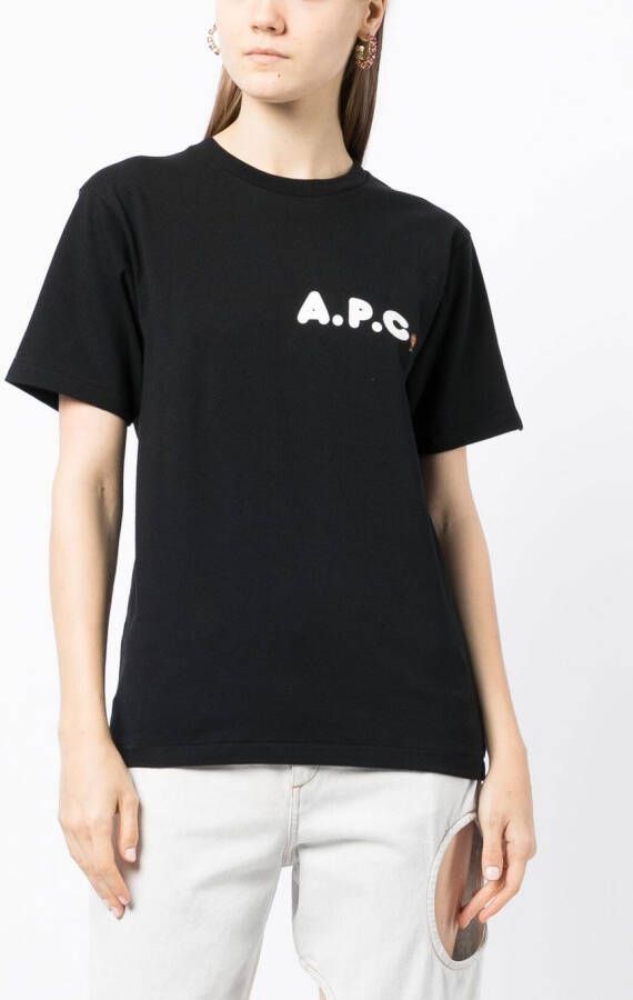 A BATHING APE T-shirt met logoprint Zwart