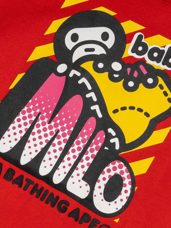 A BATHING APE T-shirt met print Rood