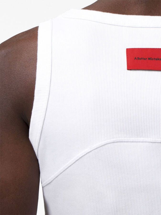 A BETTER MISTAKE Geribbelde tanktop Wit