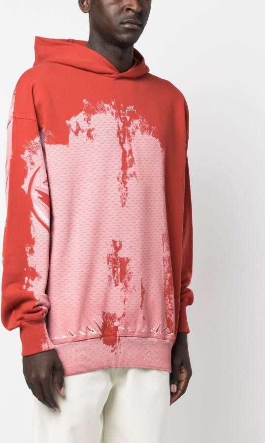 A-COLD-WALL* Hoodie met abstracte print Rood