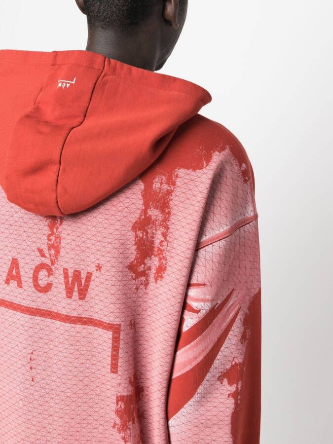 A-COLD-WALL* Hoodie met abstracte print Rood