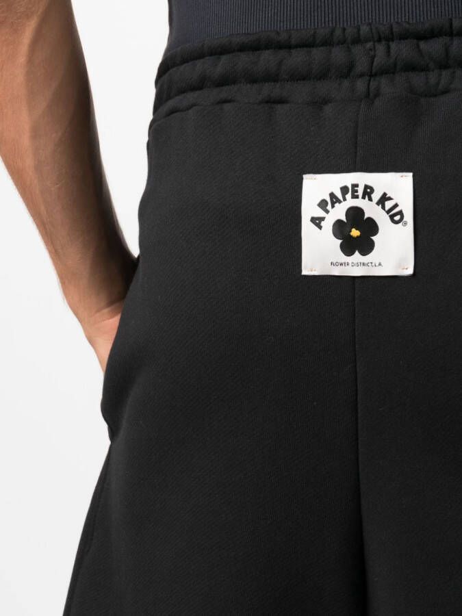 A Paper Kid Trainingsshorts met logopatch Zwart