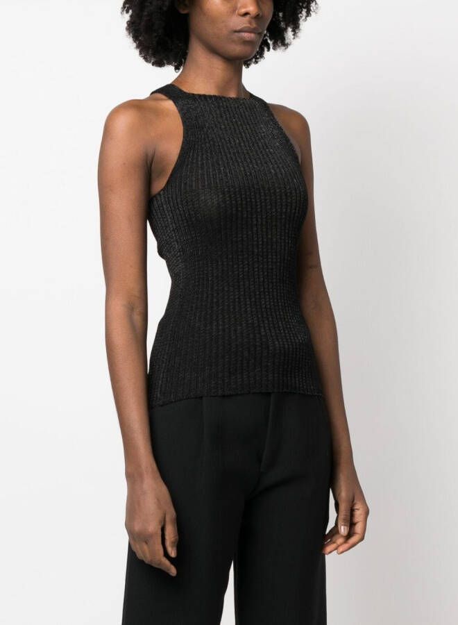A. ROEGE HOVE Tanktop met hoge hals Zwart