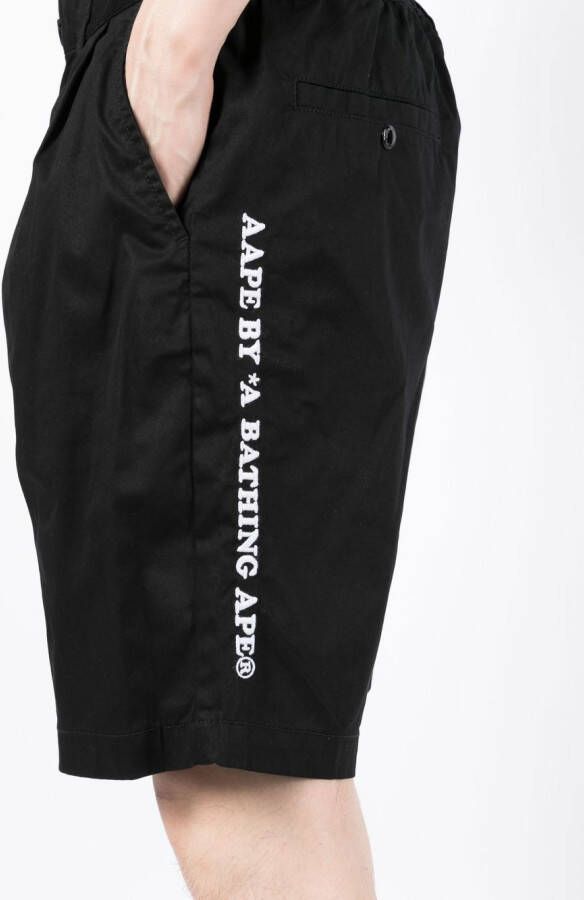 AAPE BY *A BATHING APE Bermuda shorts met geborduurd logo Zwart