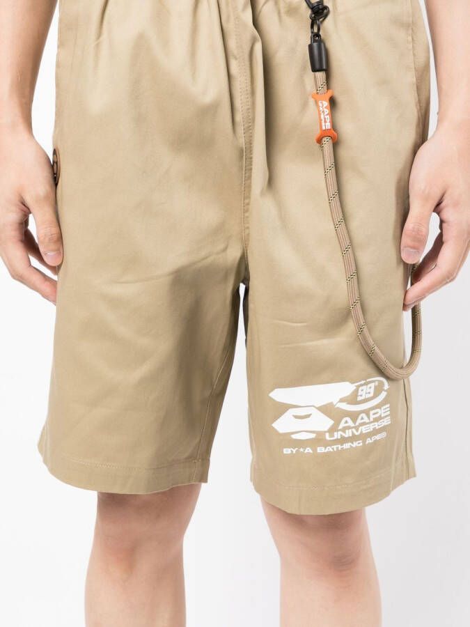 AAPE BY *A BATHING APE Bermuda shorts met logoprint Bruin