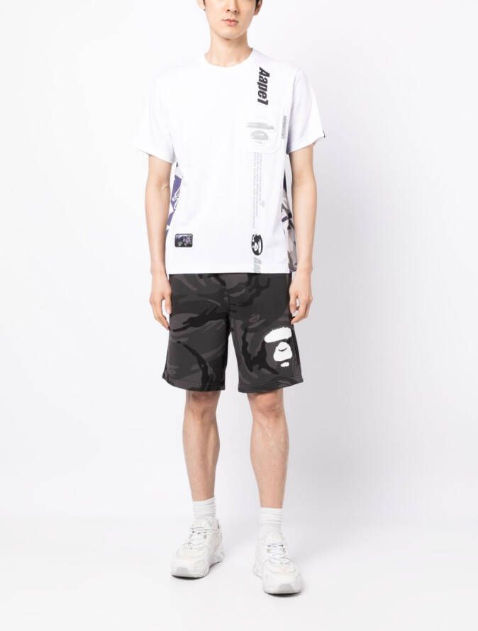 AAPE BY *A BATHING APE Bermuda shorts met print Zwart