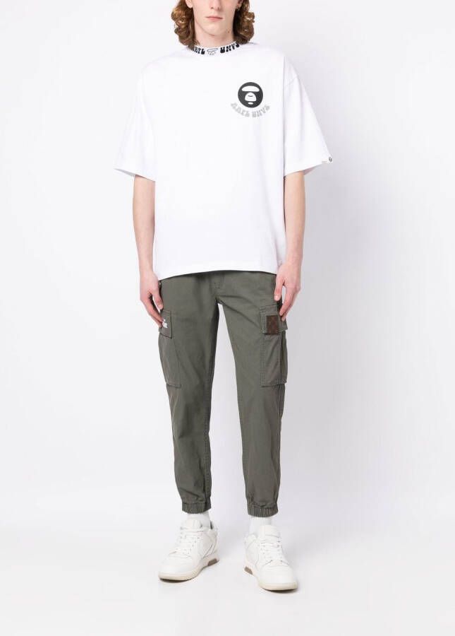 AAPE BY *A BATHING APE Broek met elastische tailleband Groen