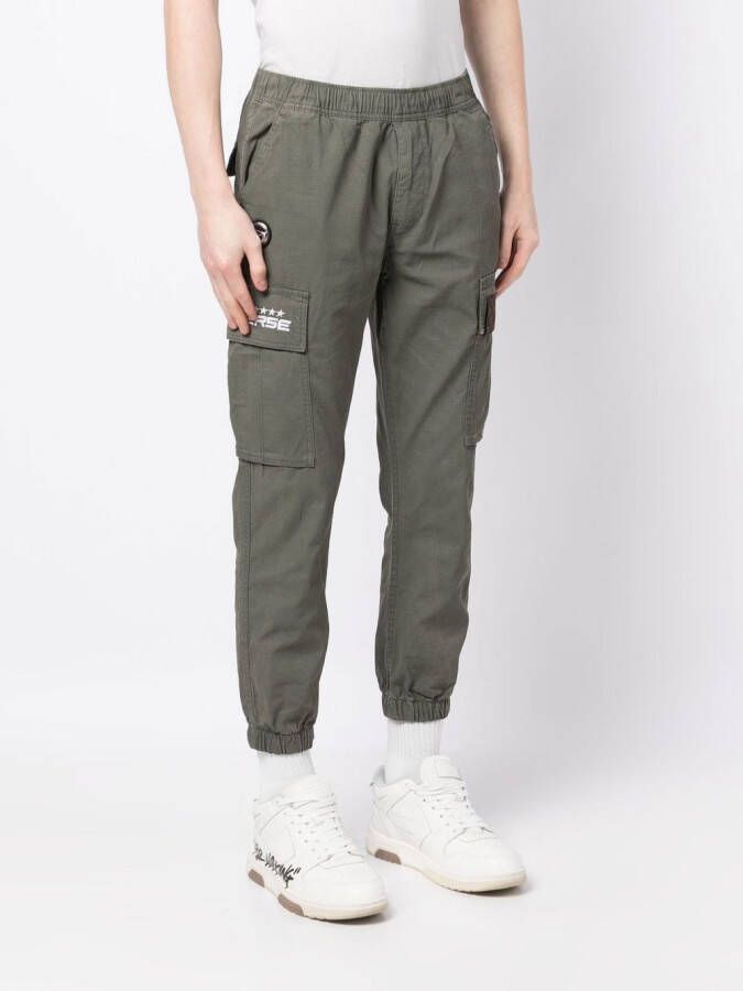 AAPE BY *A BATHING APE Broek met elastische tailleband Groen