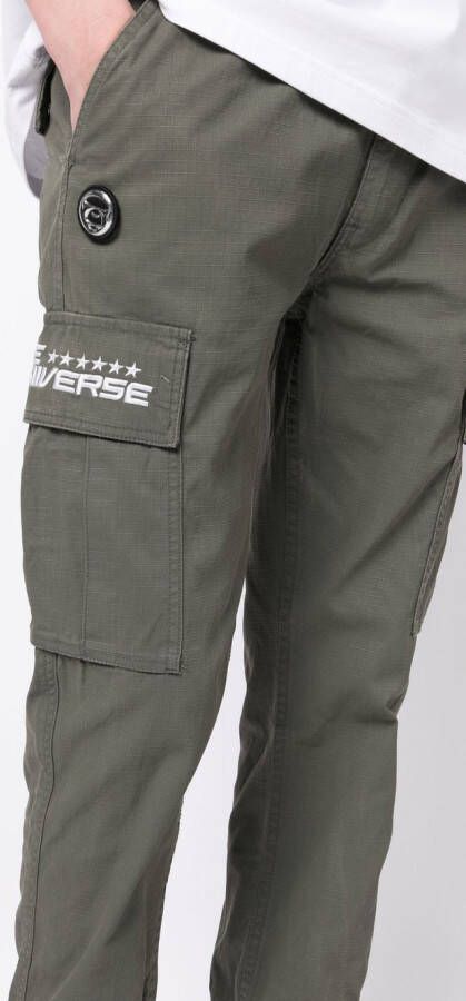 AAPE BY *A BATHING APE Broek met elastische tailleband Groen