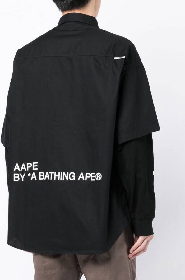 AAPE BY *A BATHING APE Gelaagd overhemd Zwart
