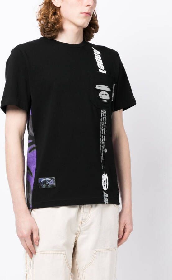 AAPE BY *A BATHING APE T-shirt met grafische print Zwart