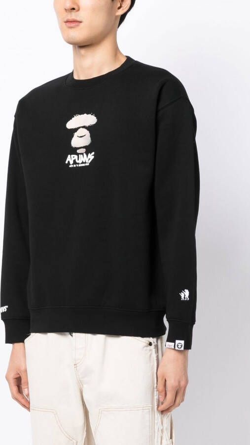 AAPE BY *A BATHING APE Sweater met grafische print Zwart
